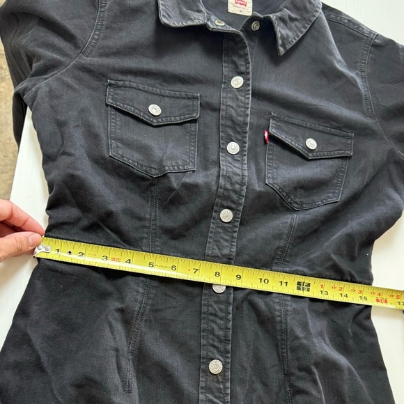 LEVI’S SOLID ELLIE DENIM DRESS BLACK SIZE M - Picture 13 of 16